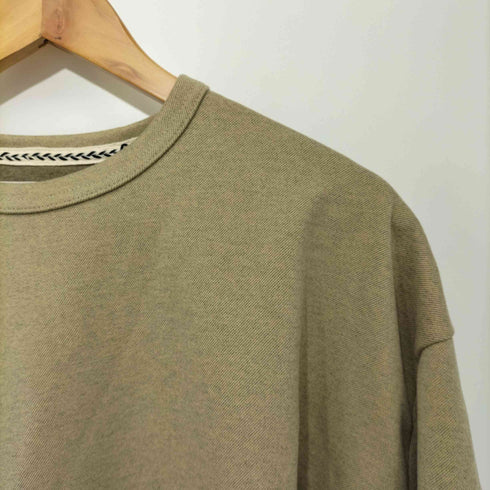 KaraKu 厚手リブ袖クルーネックTシャツ メンズ import:XL