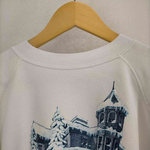 ヘインズ Hanes MADE IN USA WINTER WONDERLAND ラメ混プリントスウェット メンズ JPN:XL
