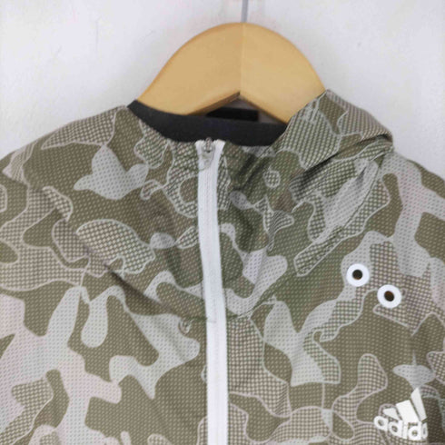 アディダス adidas CLIMAPROOF 両面ロゴプリント カモフラジップアップフーディ メンズ JPN:L