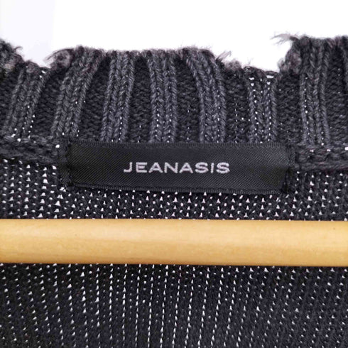 ジーナシス JEANASIS コットンダメージ加工Vネックニット レディース FREE