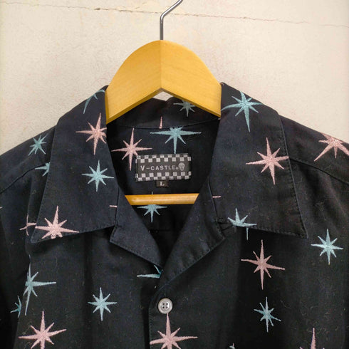総刺繍コットンオープンカラーシャツ メンズ JPN:L