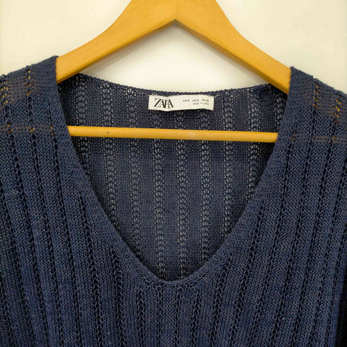 ザラ ZARA Vネック ローゲージニット レディース import:S