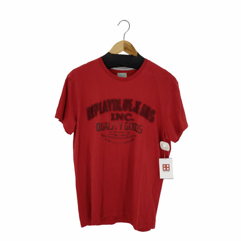 リプレイ REPLAY フェルトロゴ S/S TEE メンズ import:L
