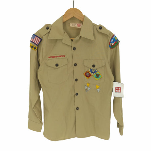 フルギ BOYSCOUTS OF AMERICA OFFICIAL YOUTH SHIRT USA製 ボーイスカウト ワッペン シャツ メンズ import:L