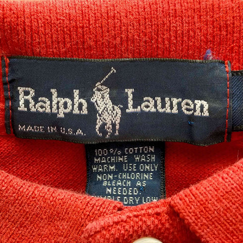 ラルフローレン RALPH LAUREN USA製 ポニー刺繍 半袖ポロシャツ メンズ import:M