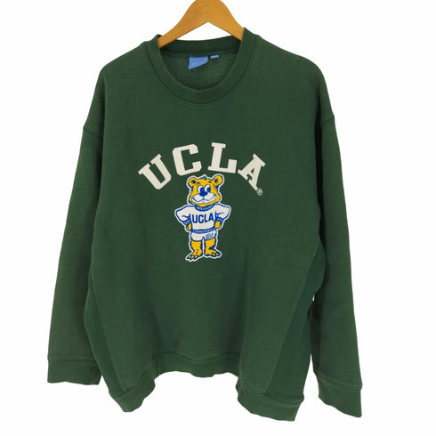 ユーシーエルエー UCLA 両面 フロッキープリント クルーネックスウェット メンズ import:XL