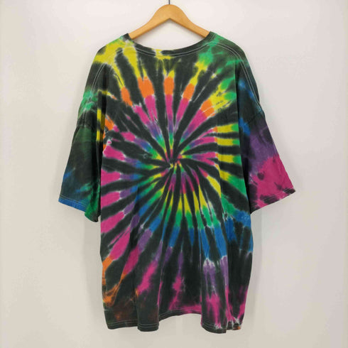 PEACE LOVE CHERRIES ヴィンテージ タイダイ コットン クルーネック Tシャツ メンズ 4XL