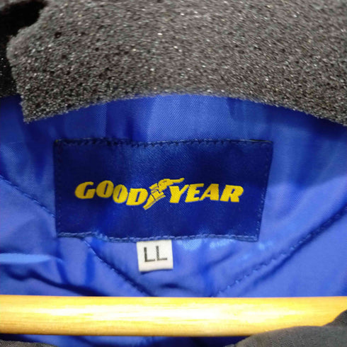 グッドイヤーウェルト Goodyear welt ロゴ刺繍中綿ナイロンジャケット レーシングジャケット メンズ LL