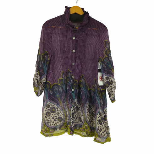 KIKUCHI 花柄シースルーデザインL/Sシャツ レディース