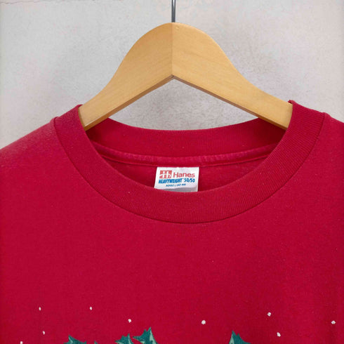 ヘインズ Hanes 90s シングルステッチ MERRY CHRISTMAS フロントプリントクルーネックTシャツ メンズ JPN:L