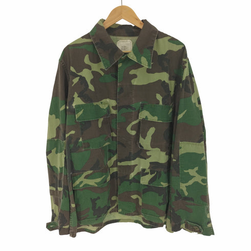 ウッドランドカモ ファティーグ ミリタリー シャツ ジャケット BDU メンズ XL-R