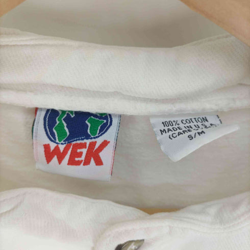 WEK 90S USA製 企業ロゴ 刺繍 ヘンリーネック L/S Tシャツ メンズ S/M