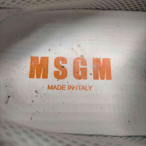 エムエスジーエム MSGM イタリア製 メッシュ スウェード 切替 レースアップ ストラップ スニーカー メンズ EUR:43