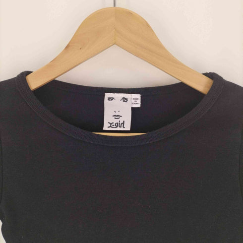 エックスガール X-girl 23AW SLANTED OVAL LOGO 2P LAYERED TOP レディース JPN:S