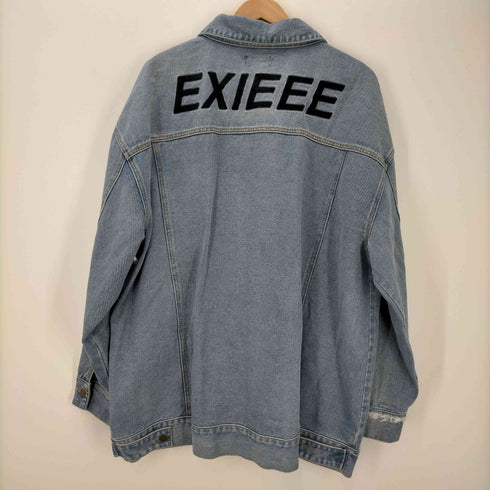 EXIEEE ダメージ加工 ワッペンデニムジャケット レディース JPN:L