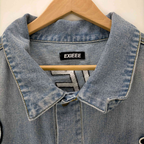 EXIEEE ダメージ加工 ワッペンデニムジャケット レディース JPN:L