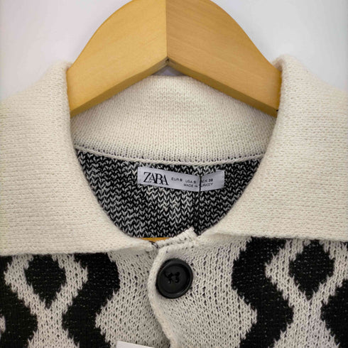 ザラ ZARA GEOMETRIC JACQUARD KNIT CARDIGAN ジオメトリック ジャカードニットカーディガン メンズ import:S