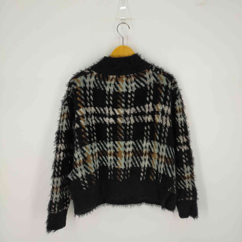 アズールバイマウジー AZUL by moussy BIG CHECK SHAGGY KNIT レディース M