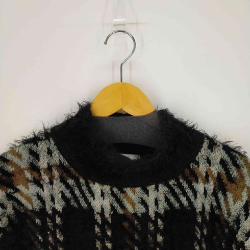 アズールバイマウジー AZUL by moussy BIG CHECK SHAGGY KNIT レディース M