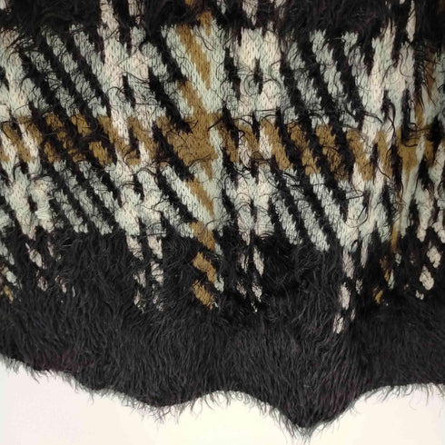 アズールバイマウジー AZUL by moussy BIG CHECK SHAGGY KNIT レディース M
