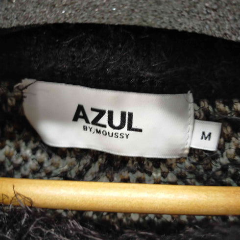 アズールバイマウジー AZUL by moussy BIG CHECK SHAGGY KNIT レディース M