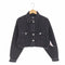 ザラ ZARA クロップド丈 ブラックデニムジャケット レディース import:M