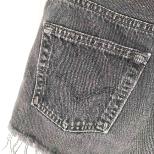 リーバイス Levis 90S 97製造 MADE IN USA 501 先染め ブラックデニムショーツ レディース 29/30