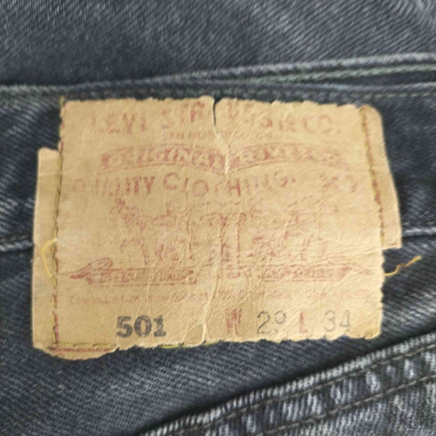 リーバイス Levis 90S 97製造 MADE IN USA 501 先染め ブラックデニムショーツ レディース 29/30