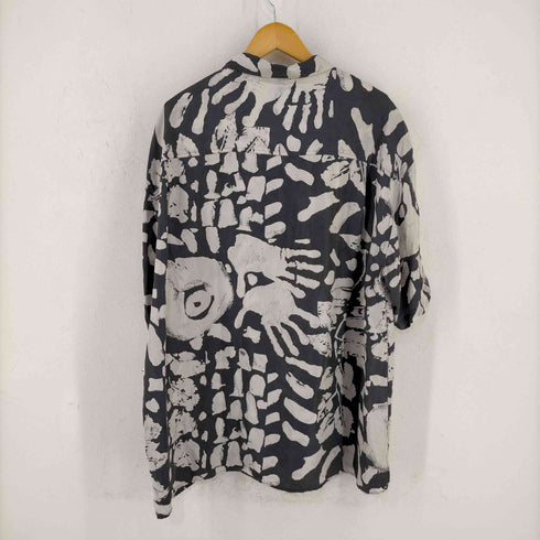 キャンダ CANDA ハンドプリント シルク オープンカラーシャツ メンズ import:XL