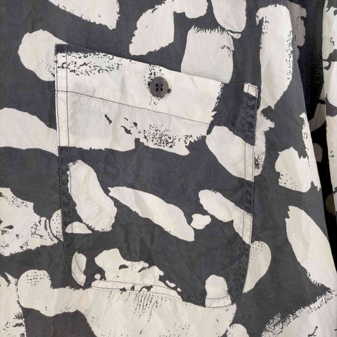 キャンダ CANDA ハンドプリント シルク オープンカラーシャツ メンズ import:XL