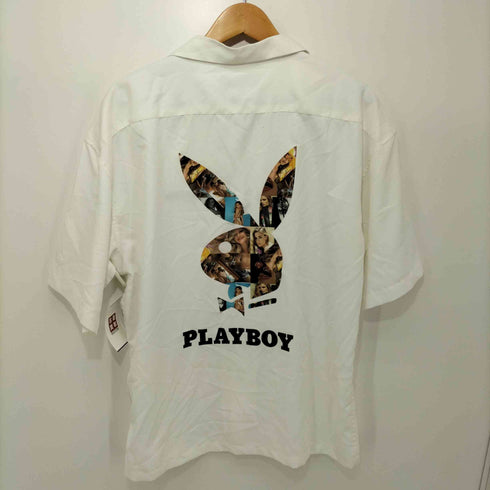 プレイボーイ PLAYBOY 背面ロゴデザイン開襟半袖シャツ メンズ JPN:L