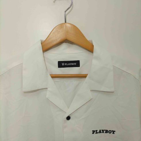 プレイボーイ PLAYBOY 背面ロゴデザイン開襟半袖シャツ メンズ JPN:L