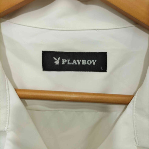 プレイボーイ PLAYBOY 背面ロゴデザイン開襟半袖シャツ メンズ JPN:L
