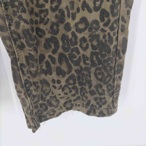 WHOOWAP レオパード デニムパンツ 中国 ユニセックス レディース L