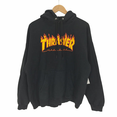 スラッシャー THRASHER FLAME LOGO HOODIE フレイムロゴ プルオーバー パーカー メンズ import:L