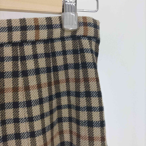 ダックス DAKS ナイロン 混 ウール チェック スカート レディース