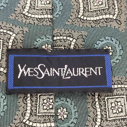 イヴサンローラン Yves Saint Laurent フラワーデザインシルクネクタイ メンズ