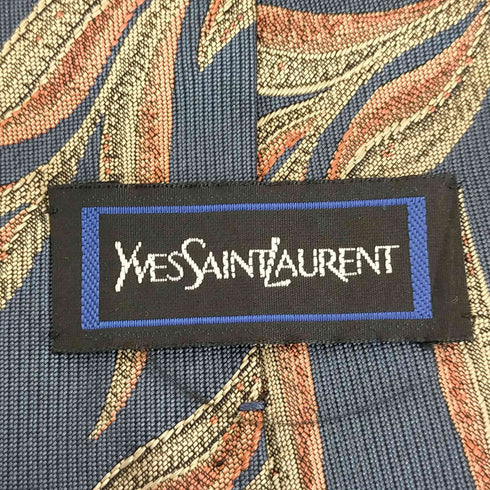 イヴサンローラン Yves Saint Laurent リーフデザインシルクネクタイ メンズ