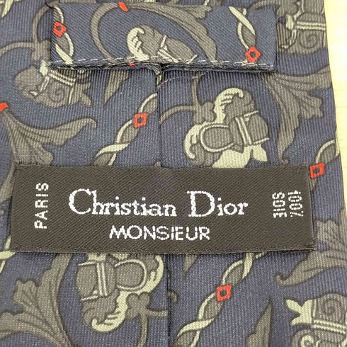 クリスチャンディオール Christian Dior チェーンデザインシルクネクタイ メンズ