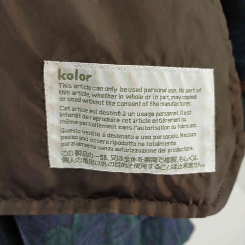カラー kolor ヨーク切替リネン混ボタニカルステンカラーコート メンズ 1