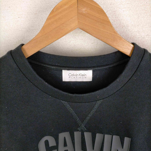 カルバンクライン プラチナ CALVIN KLEIN PLATINUM ロゴプリントクルーネックスウェット レディース JPN:4