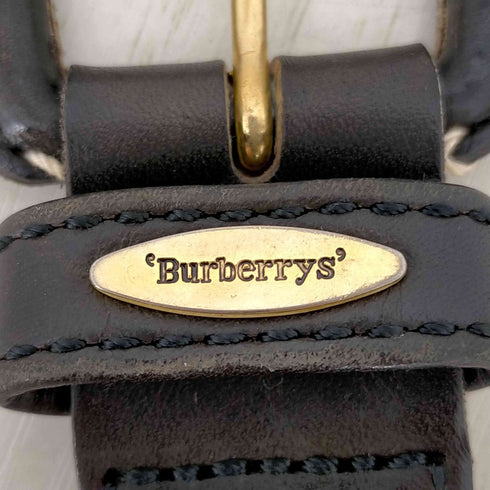 バーバリーズ BURBERRYS ロゴプレート レザー編み込みベルト レディース