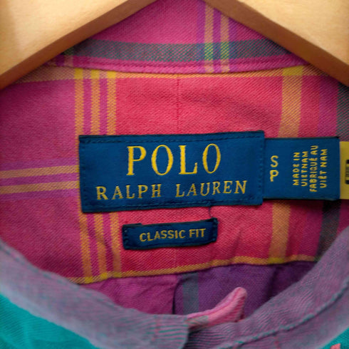 ポロラルフローレン POLO RALPH LAUREN CLASSIC FIT スモールポニー刺繍マルチチェックBDシャツ メンズ import:S