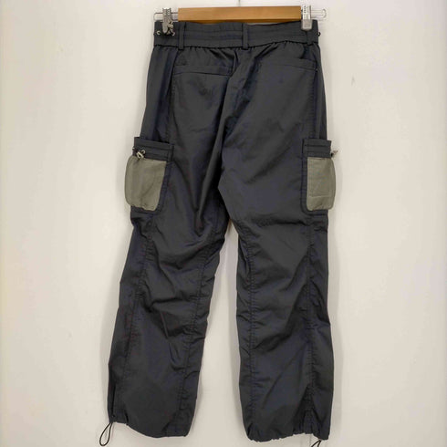 ラバンスポーツ LANVIN SPORT ナイロン混 裾ドローストリング ストレッチパンツ レディース 38