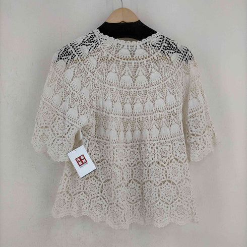 80-90s フラワークロッシェS/Sシャツ レディース
