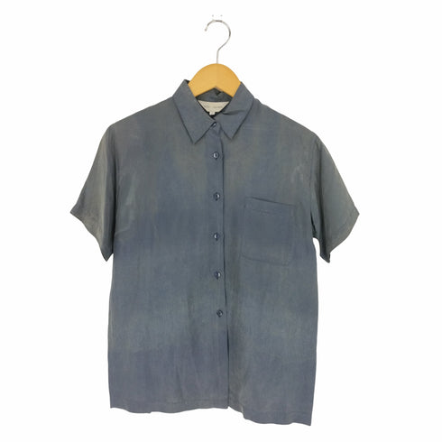 ヒルズアヴェニュー HILLS AVENUE 汚れ加工 シルクシャツ レディース import:S