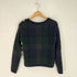 ブルーレーベルクレストブリッジ BLUE LABEL CRESTBRIDGE モヘヤ混 シャドーチェック ショルダー金ボタン クルーネックニット レディース EUR:38