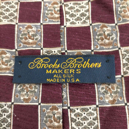 ブルックスブラザーズ BROOKS BROTHERS USA製 チェック柄シルクネクタイ メンズ