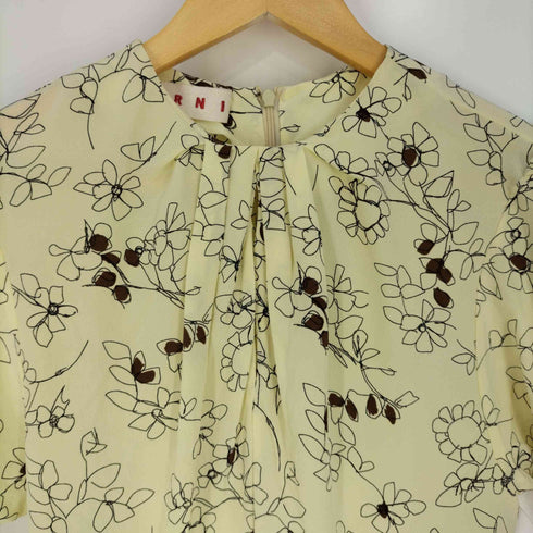 マルニ MARNI イタリア製 花柄 ピンタック シルクブラウス レディース EUR:38
