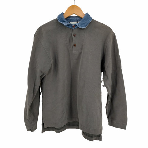 エルエルビーン L.L.Bean 襟デニム 鹿の子 L/S ポロシャツ メンズ SM MENS